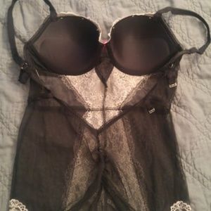 Victoria's Secret Intimates & Sleepwear - Pink floral and Black mesh Studded Chemise Victoria's Secret Intimates & Sleepwear - Pink floral and Black mesh Studded Chemise